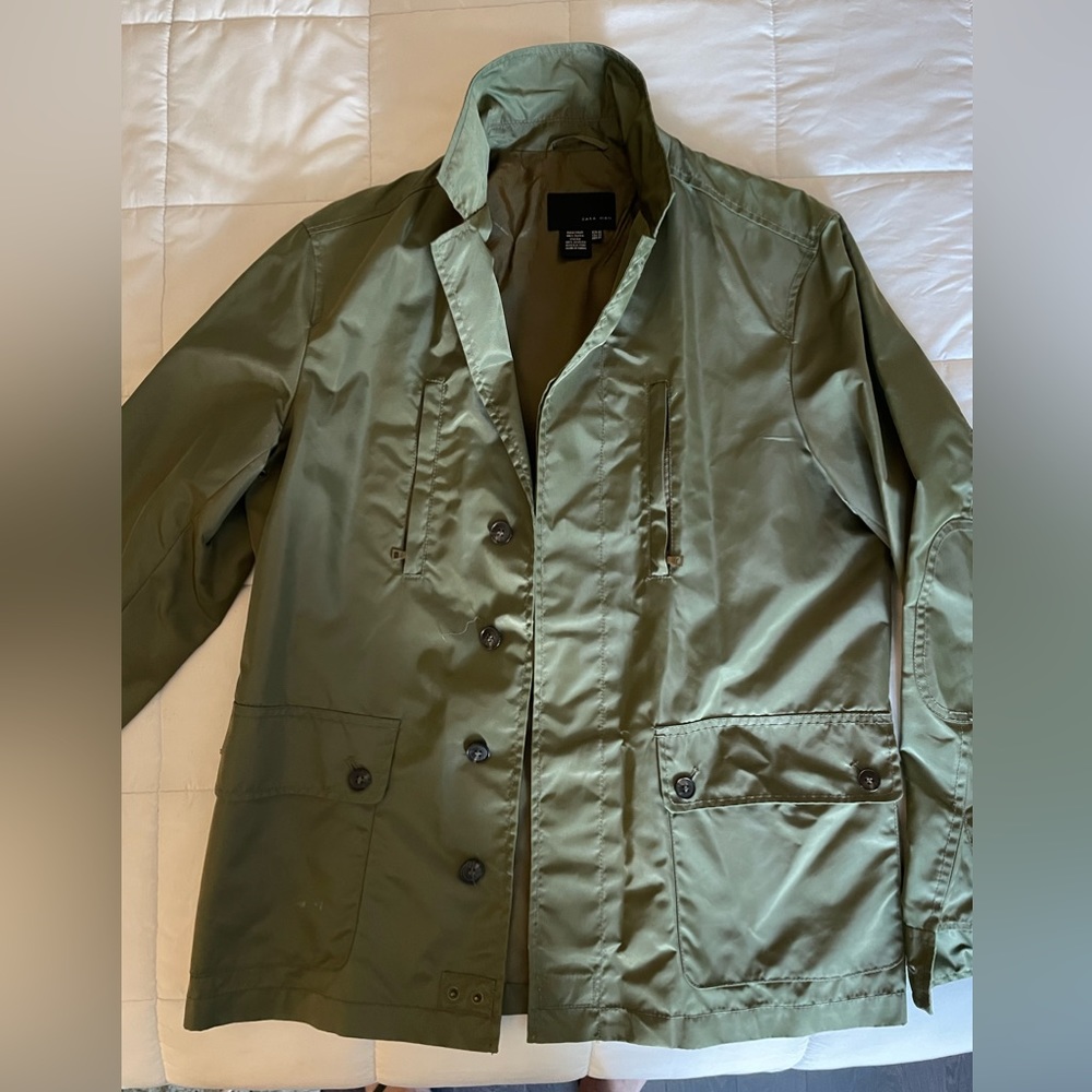 Rain off military Green jacket by Zara man